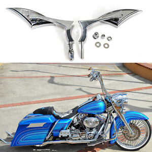 Chrome Motorcycle Mirrors For Harley Davidson Road King Street Glide Touring US