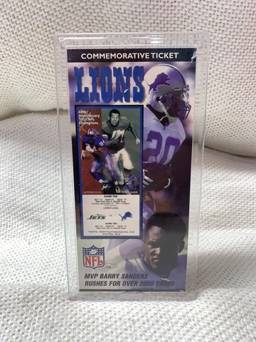 Barry Sanders Detroit Lions Commemorative Ticket Detroit Lions vs. NY Jets 1997 Cover
