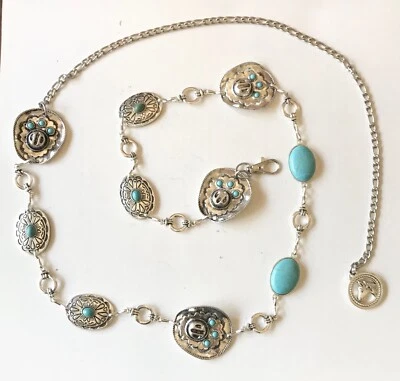 Cinturón Cadena Western Plateado | Cinturón Concho Vintage | Sombrero Vaquero Foto 1 de 4