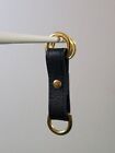 The Double D Collection Leather Strap Key Chain ~ Custom Black/Gold 4" 