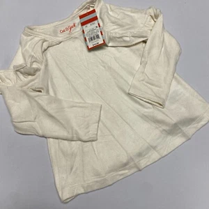 Cat & Jack Toddler Girls Round Neck Long Sleeves Soft Ruffle Top Almond Cream 2T - Picture 1 of 4