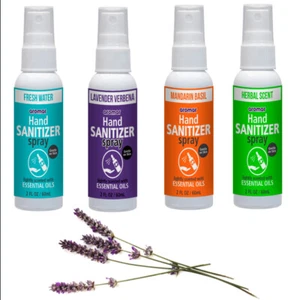 Fresh Lightly Scented Hand Sanitizer Spray: 4 Bottles Gentle Essential Oils Moi - Picture 1 of 1