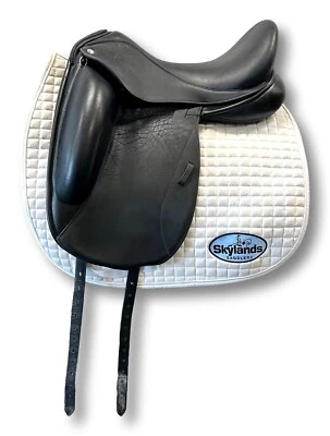 Used Custom Icon Flight - Size 17" Monoflap Dressage Saddle Black - Image 1 of 4