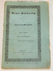 UEBER DIE SCHWEIZERISCHEN KANALE w/ LARGE FOLDING MAP in 1844 NEUE HELVETIA - Picture 1 of 6
