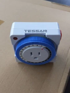 New Timer Outlet, TESSAN Indoor Plug-in Mechanical Timers, 15-Minute Intervals - Picture 1 of 10