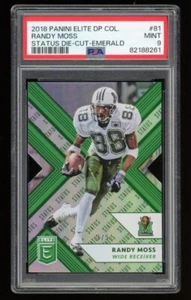 2018 Panini Elite Draft Picks Randy Moss Status Smeraldo pressofuso/5 #81 PSA 9 - Foto 1 di 2