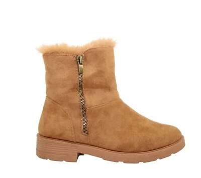 Olivia Miller Women's Fashion Both Side Zipper Ankle Boots Cognac Brown US 8.5 - Image 1 of 3