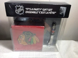 CHICAGO BLACKHAWKS IT’S A PARTY GIFT SET New w/box Napkins-Spreader-Server 3pcs - Picture 1 of 5