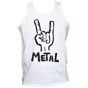 Heavy Metal Sign Of Horns T-shirt Vest Unisex Sleeveless Top S-2XL - Picture 1 of 2