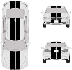 Dual 12" Racing Stripes Self Healing Vinyl fits BMW M3 2007 to 2013 - Imagen 1 de 14