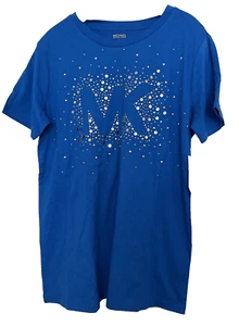 Michael Kors T-Shirt Women's Grecian Blue Clr Gemstones Gold Sz.S NWT - Picture 1 of 5