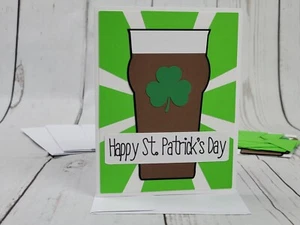 Kit de tarjetas de felicitación feliz día de San Patricio #6 [Lote de 4, hágalo usted mismo, hecho a mano, cerveza] - Imagen 1 de 6