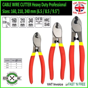 CABLE WIRE CUTTER Heavy Duty Professional Sizes 160, 210, 240 mm (6.5/8.5/9.5") - Picture 1 of 7