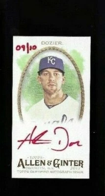 Hunter Dozier 2017 Topps Allen Ginter Auto # /10 Mini Red Ink Kansas City Royals - Image 1 of 2
