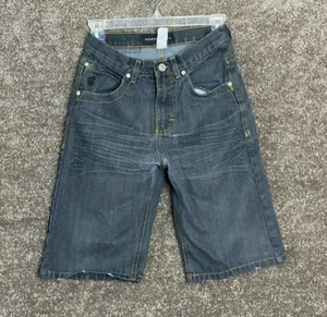 RocaWear Mens Youth Blue Emroidered Jean Shorts Size 12 28 Measurements Below - Picture 1 of 14