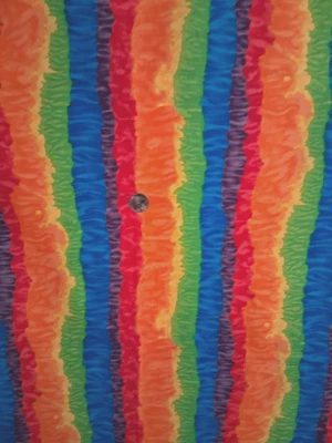1 Yd HOFFMAN "Love In" Rainbow Stripe Cotton Fabric 46" W, for Quilting, Sewing - Image 1 of 4