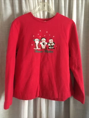 De Colección Bechamel Vacaciones Rojo Sudadera Muñeco de Nieve Cálidos Deseos Navidad Talla L Foto 1 de 4
