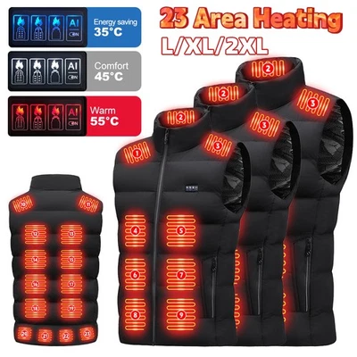 Heated Vest 23 Heating Zones With 10000mAh Battery Pack Electric Heating Vest US - Image 1 of 4