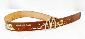 McDonalds 1980 Vintage Kinder Ledergürtel mit goldfarbener Messingschnalle 23 Zoll - Bild 1 von 4