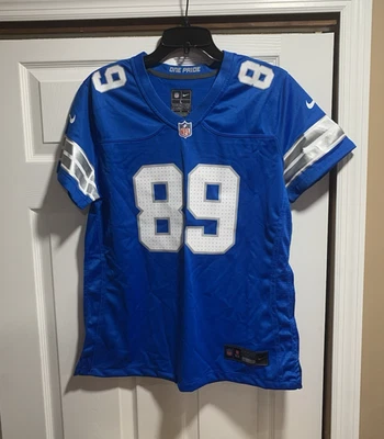 New W/DEFECTS Nike Taylor Decker Detroit Lions Blue NFL WOMENS Jersey Sz L $130 - Image 1 of 4
