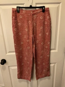 Pantalones SO Azul Sigrid Olson 100% Tercel Naranja Quemado/Blanco Estampado Talla 12 - Imagen 1 de 6