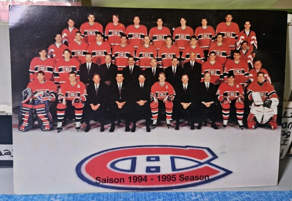 Postal fotográfica del equipo canadienses de Montreal 1994-95 🚨🚨🚨 7,5 X 5 pulgadas Foto 1 de 2