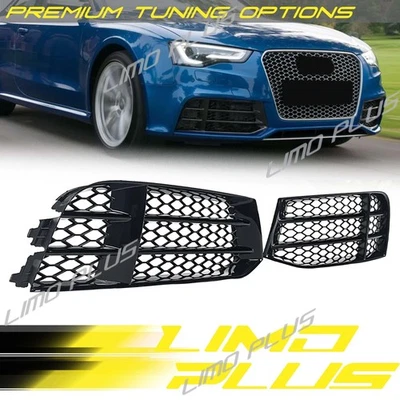 Front Bumper Lower Fog Light Grille Pair for Audi RS5 2011-2016 Coupe Cabrio Foto 1 de 4