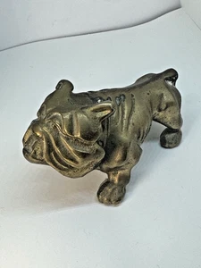 4" Long X 2.5" Tall, Brass Bull Dog Mascot Paperweight that weighs over 1 pound - Picture 1 of 12