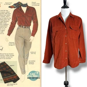 Camisa de Pana Banana Republic Pinwale Vintage Años 80 en Óxido Talla Pequeña Pana - Imagen 1 de 10