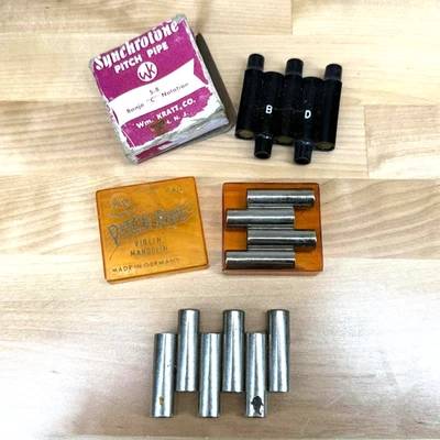 Pitch Pipe Lote de 3 Guitarra Banjo Violín Sintonizadores de Instrumentos de Colección Foto 1 de 4