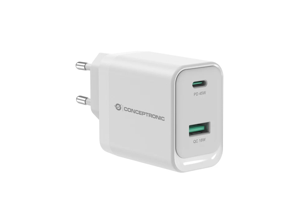 Conceptronic ALTHEA20W45 Caricabatterie per dispositivi mobili Universale Bianco - Immagine 1 di 1