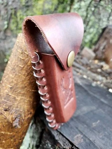 Cuchillo con soporte para cinturón de cuero marrón de 4" cuchillo plegable envío gratuito - Imagen 1 de 12