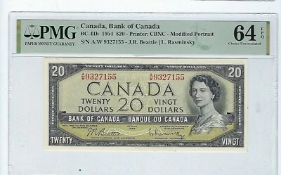 Canada 20 Dollars 1954 BC-41b Uncirculated PMG 64 EPQ - Image 1 of 2
