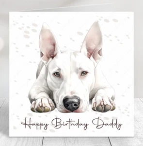PERSONALISED BULL TERRIER BIRTHDAY CARD, MOTHER'S DAY, FATHER'S DAY, - Picture 1 of 19