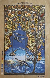 Tapex Wien VÖGEL FLIEGEN AM MEER Nadelspitze Leinwand 20" x 33,5" 1700-580 - Bild 1 von 1