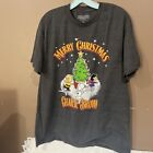 T-shirt PEANUTS MERRY CHRISTMAS CHARLIE MARRON TAILLE L Lucy Snoopy patinage