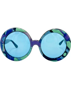 Gafas de sol redondas vintage Emilio Pucci de gran tamaño años 60 Mod Palm Royale - Imagen 1 de 17