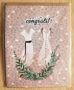 ¡Enhorabuena! Tarjeta de felicitación de compromiso o boda feliz pareja nueva y sobre - Imagen 1 de 3