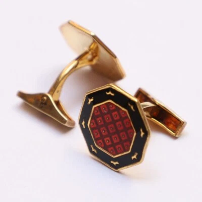 Gemelos de boda de plata de ley 925 enchapados en oro en forma redonda Foto 1 de 4