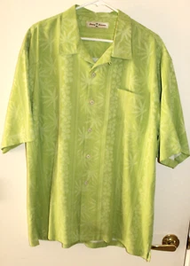 Camisa TOMMY BAHAMA Para Hombre XL 100% Verde Seda Floral - Imagen 1 de 10
