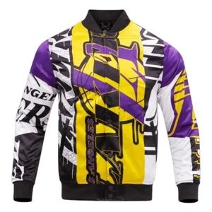 NBA Los Angeles Lakers Basketball Team Logo Mashup Satin Jacket Men's Size Small - Picture 1 of 24