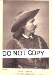 Buffalo Bill's BUCK TAYLOR (King Of The Cowboys) CABINET PHOTO 1887 - Picture 1 of 1