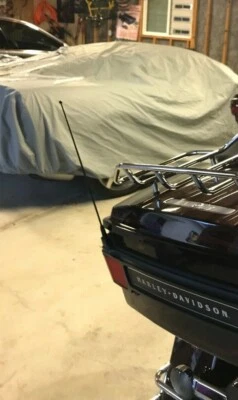 Mástil de alimentación de antena de acero inoxidable negro AM/FM/XM/CB de 12 pulgadas para Harley-Davidson nuevo Foto 1 de 4