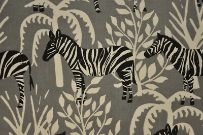 PRESTIGIOUS TEXTILES Prestigious KENYA Zebra Fabric -Colour ONYX - NEW -Sold by the metre