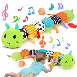 Baby Sensory Toy 0-6 Month Music Animal Stuffed Plush Caterpillar Toy for Inf... - Picture 1 of 7