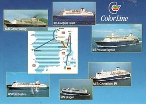 Ansichtskarte beschrieben Colorline Eröffnung Norwegenkai Ms Kronprins Harald 87 - Bild 1 von 2