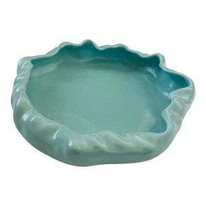 Vintage Metlox Robin Egg Turquoise Free Form Scalloped Pottery Dish Bowl USA - Picture 1 of 17