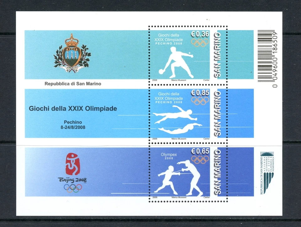 R2349   San Marino   2008    Olympics    SHEET   MNH - Image 1 of 1