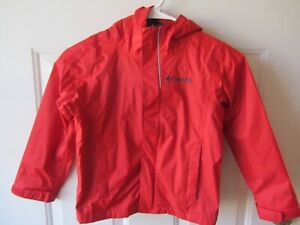 Columbia boys spring jacket, red, size 4/5, hooded, mesh lined, EUC
