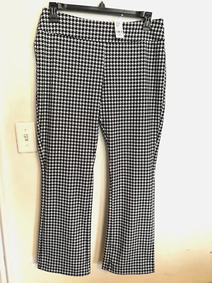 New York Company Womens Pants PL Petite Black White Houndstooth Bootcut Stretch - Image 1 of 4